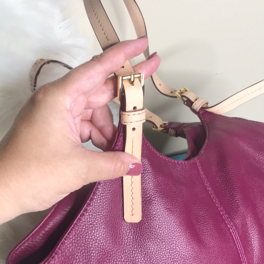 Michael Kors Plum Two Tone Slouchy Shoulder Bag - Picture 6 of 8